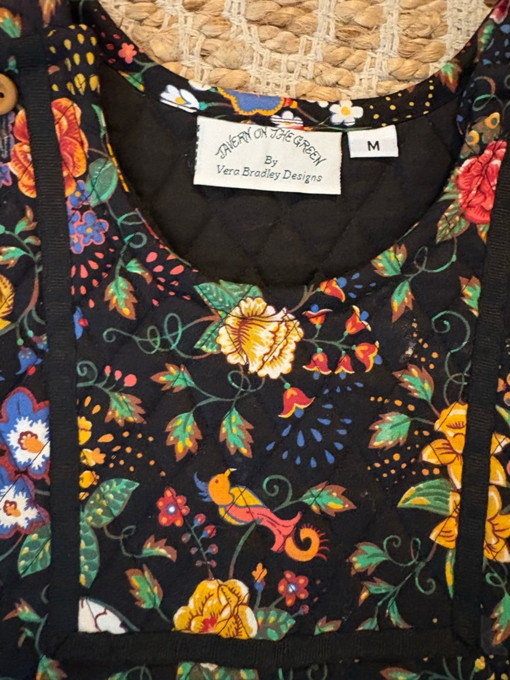 90’s Vera Bradley “Tavern on the Green” Vintage Inspired Floral Garden Motif - M - Picture 2 of 11